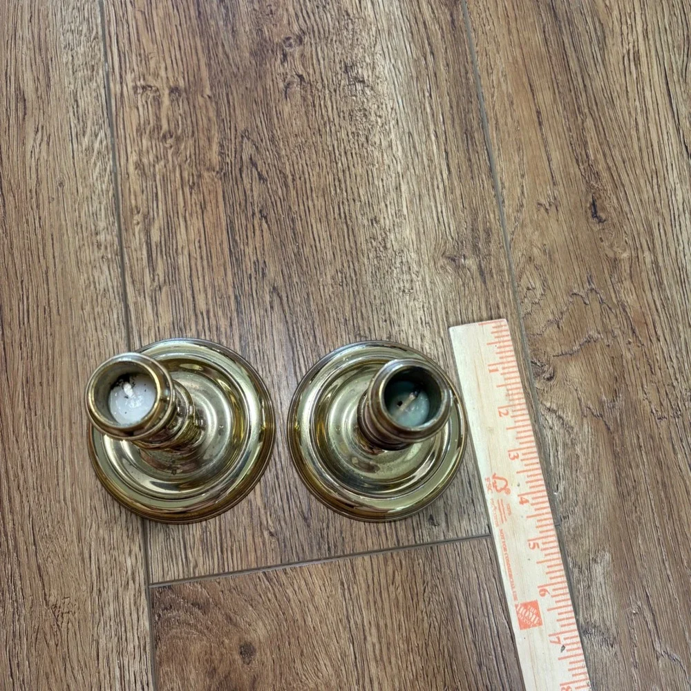 2 Solid Brass Baldwin Candlesticks Heavy Taper‎ Candle Holders 6 Inches Tall
